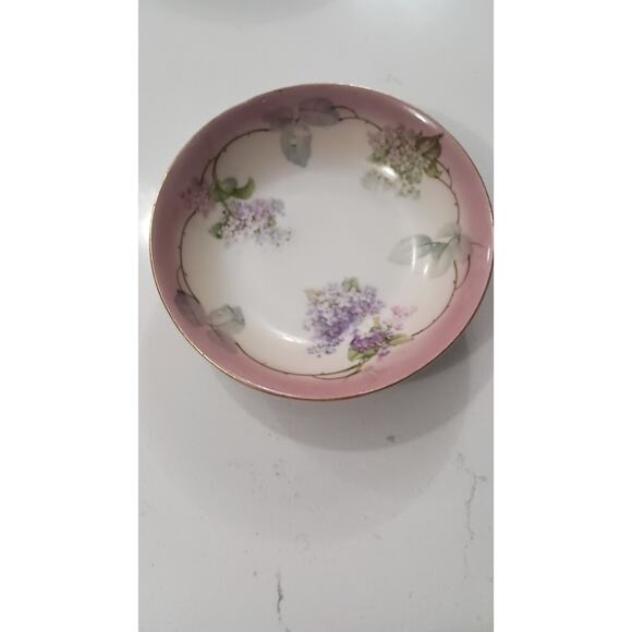 Antique German porcelain set of 6 lilac bowls Regency, Glam - Picture 3 of 4